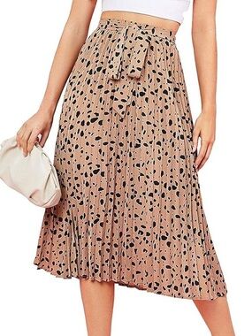 Floerns Boho Pleated Midi Skirt - Size XL